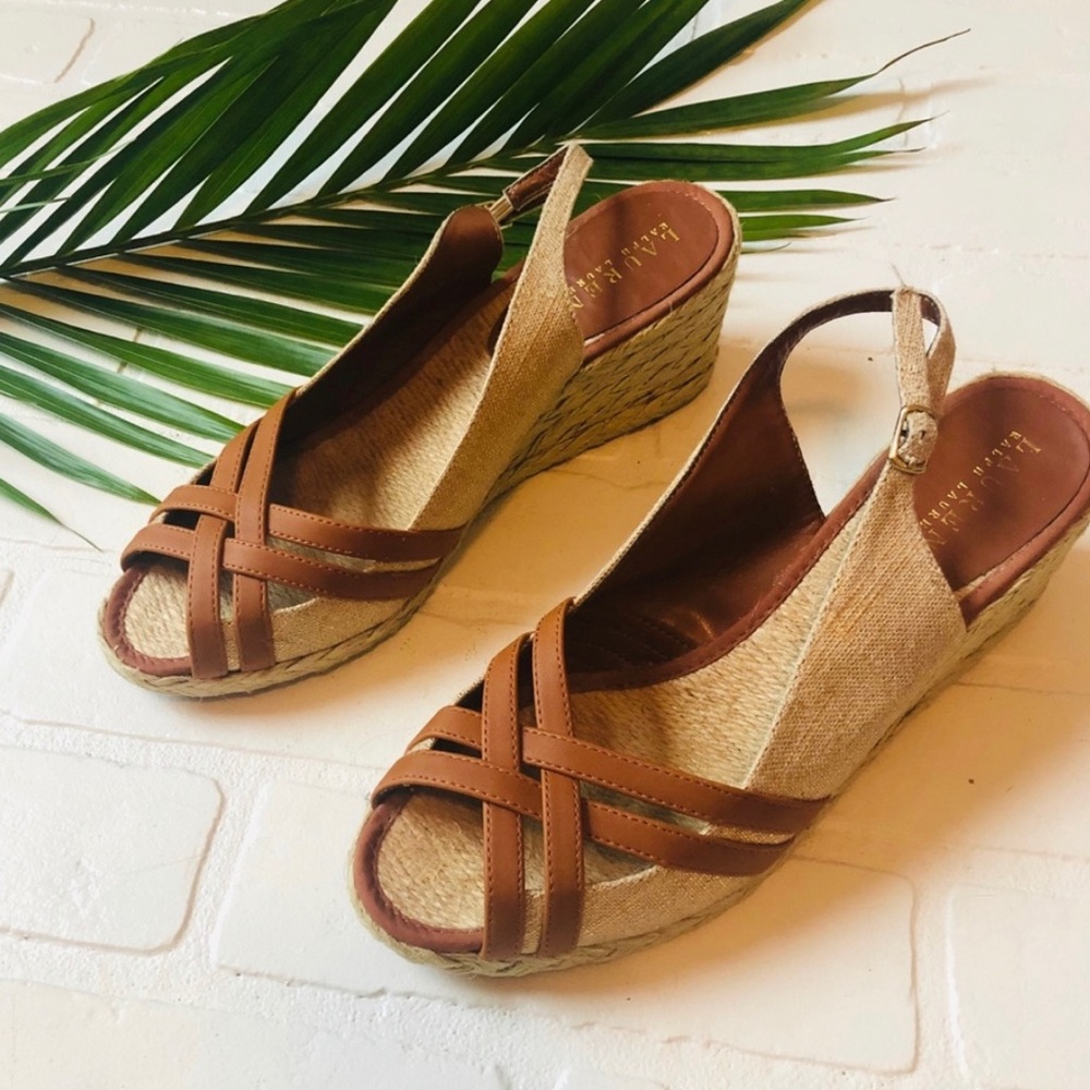 Ralph Lauren Candice Espadrille Wedged Leather